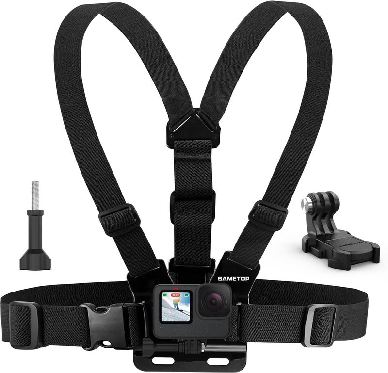 Sametop Chest Mount Strap Harness Chesty Body Mount Compatible with GoPro Hero 13, 12, 11, 10, 9, 8, 7, 6, 5, 4, Session, 3+, 3, 2, 1, Max, Hero (2018), AKASO, DJI Osmo Action Cameras - Image 1