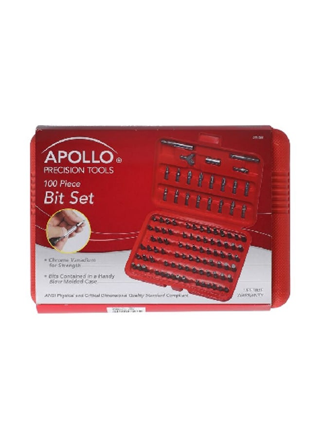 Apollo 100-Piece Screwdriver Bit Set Red and Grey DT10803/24380 - Image 1