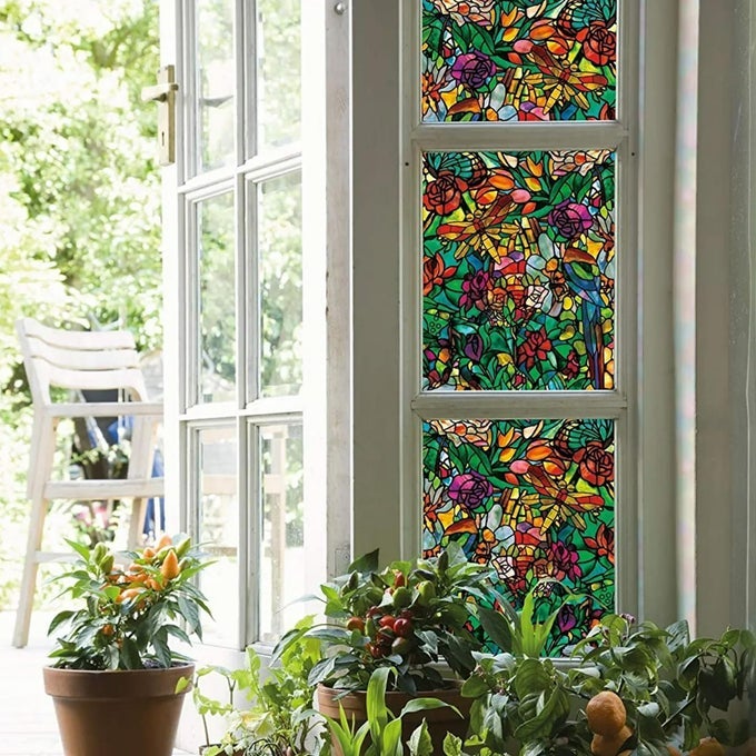 DCFIX 34606474PK SELFADHESIVE PRIVACY GLASS WINDOW FILM SPRING CHAPELTULIA 17 X 78 ROLL 4PACK