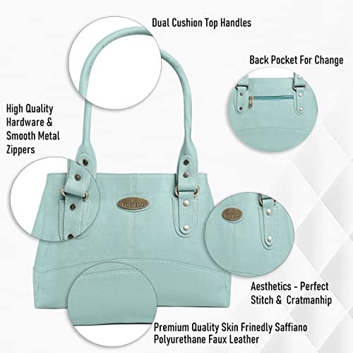 Fostelo Women's Birdie Satchel Tote Handbag for Women | Ladies Purse | Stylish Shoulder Bag | Gift For Women | Light Grey - Image 2