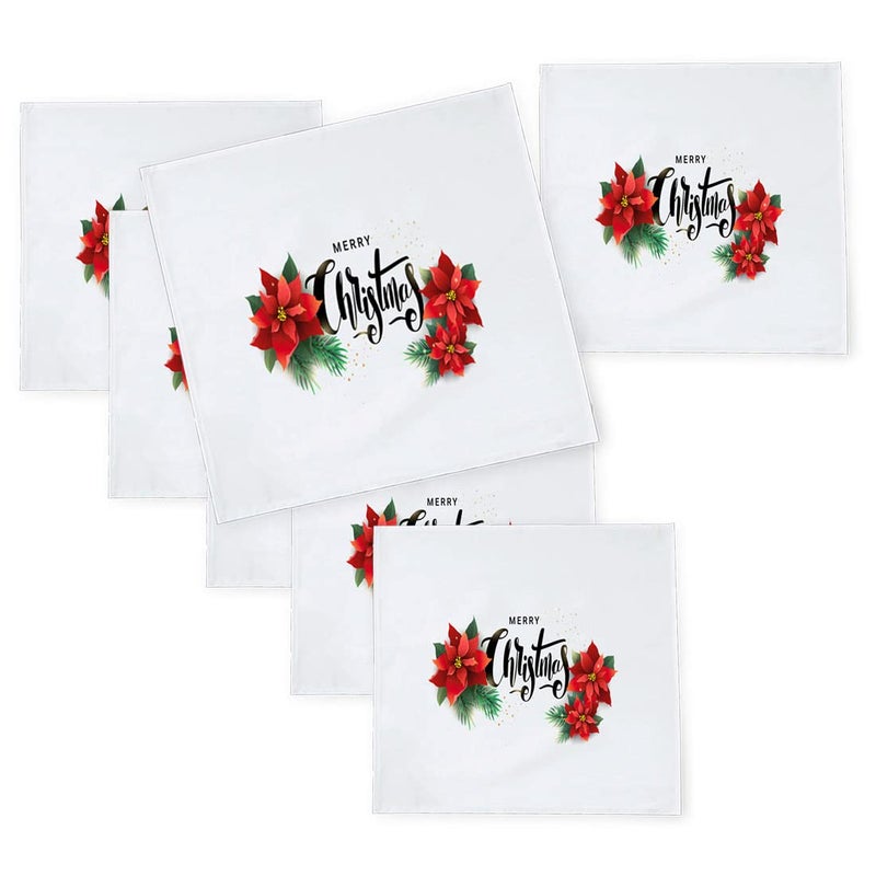 Khakee مناديل طاولة حرير بموضوع عيد الميلاد 6 قطع 10x10 لتزيين عيد الميلاد زينة عيد الميلاد هدية عيد الميلاد xmas21126 - Image 1