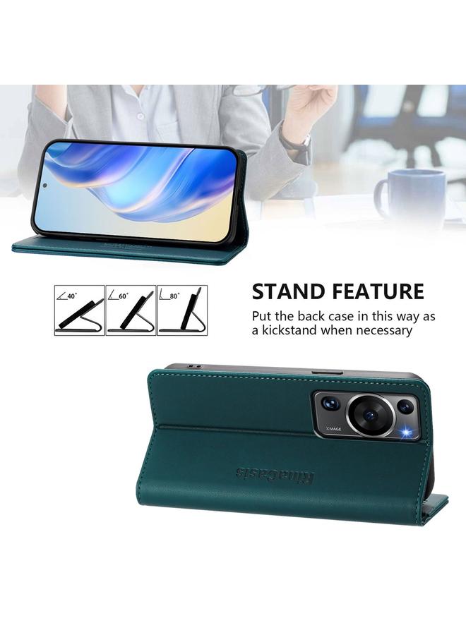 Zaboon Case For Huawei P60 / P60 Pro RC01 Dual-Folded Magnetic Suction RFID Leather Phone Case - Image 4