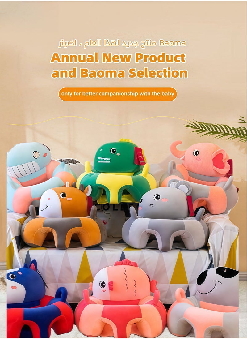 Vinnatsu Baby Sitting Training Sofa Cartoon Animal Design Plush Children Sofa Cute Fashion Baby Sofa Suitable for Living Room Bedroom Learning Sitting Chair with Non-slip Silicone Bottom Toddler Sitting Support Plush Seat Gift Suitable for Boys Girls  - Image 3