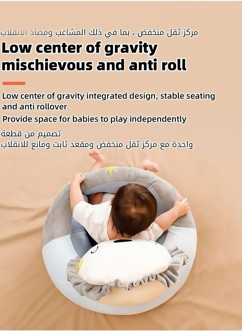 Vinnatsu Baby Sitting Training Sofa Cartoon Animal Design Plush Children Sofa Cute Fashion Baby Sofa Suitable for Living Room Bedroom Learning Sitting Chair with Non-slip Silicone Bottom Toddler Sitting Support Plush Seat Gift Suitable for Boys Girls  - Image 4