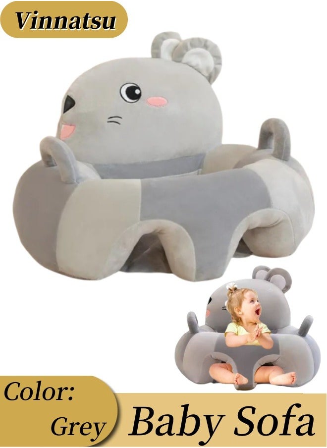 Vinnatsu Baby Sitting Training Sofa Cartoon Animal Design Plush Children Sofa Cute Fashion Baby Sofa Suitable for Living Room Bedroom Learning Sitting Chair with Non-slip Silicone Bottom Toddler Sitting Support Plush Seat Gift Suitable for Boys Girls  - Image 1