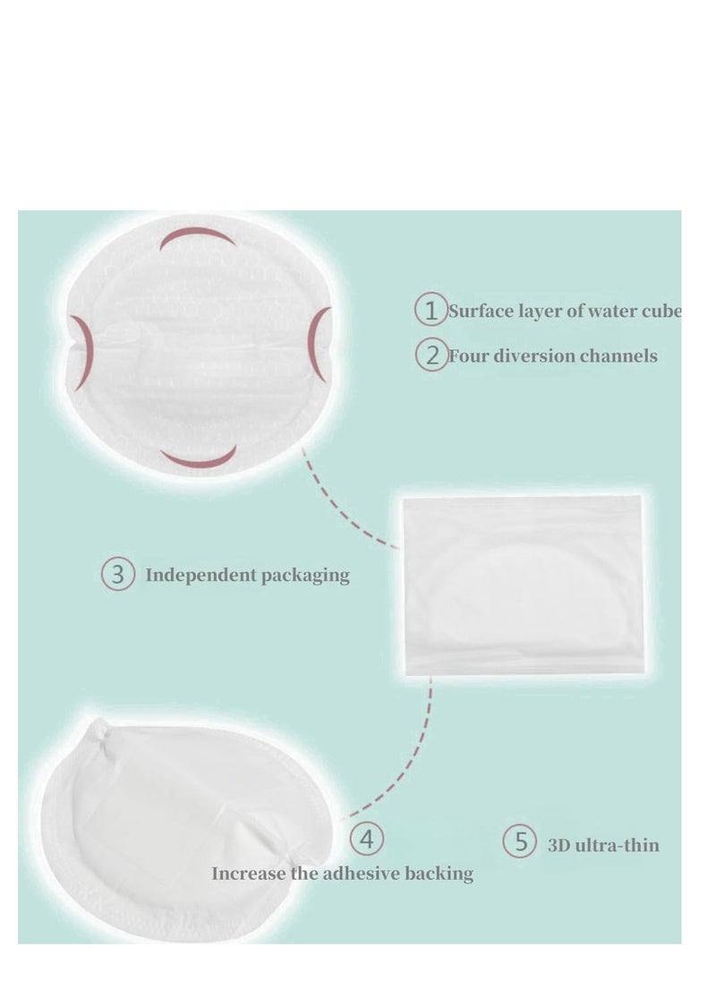Bebiland 100PCS Disposable Soft Nursing Pads Breast Pads, Individually Wrapped Absorbent Breast Pads for Breastfeeding, Ultra-Absorbent and Portable Breast Pads, Leak-Proof Portable Nipple Pads (White)  - Image 4