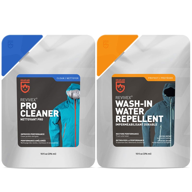 GEAR AID Outerwear Care Kit with Revivex Pro Cleaner and Revivex Wash-In Water Repellent - Image 1