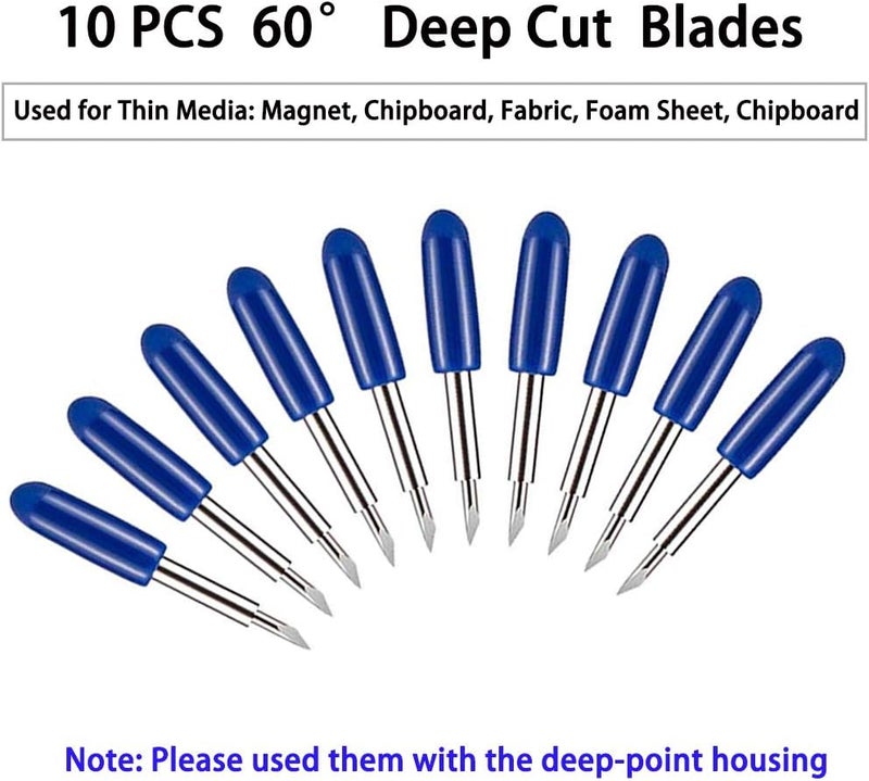 Elefama 40PCS Blades for Explore Air 2/Air 3/Make 3/Maker 20PCS 45° Fine Point Blade +10PCS 60° Deep Cut +10PCS 30° Shallow Cut Fabric Cards Paper Vinyl Knife Cutting Blade for Replacement - Image 4