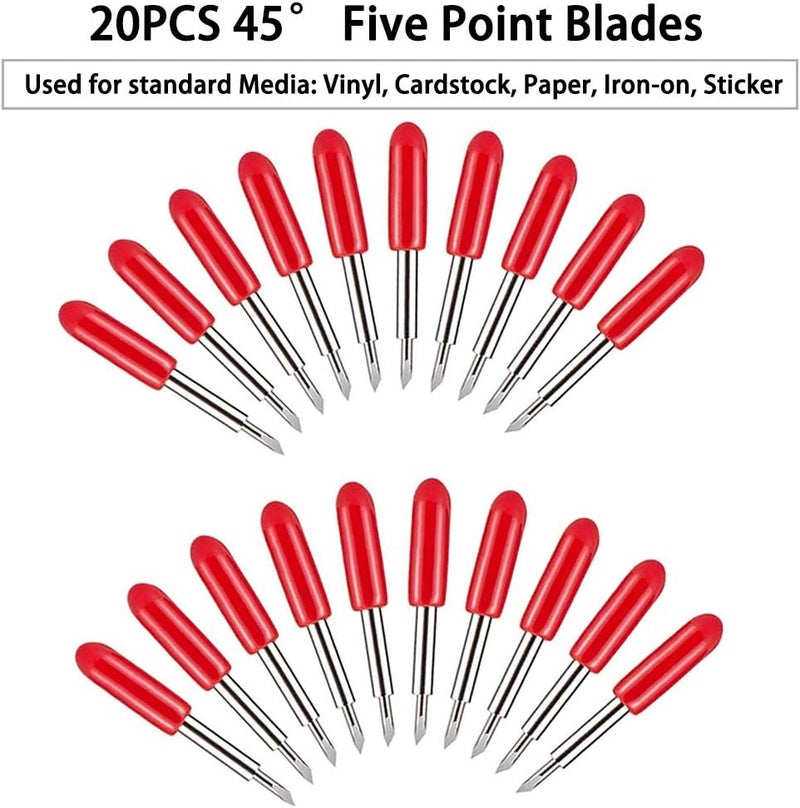 Elefama 40PCS Blades for Explore Air 2/Air 3/Make 3/Maker 20PCS 45° Fine Point Blade +10PCS 60° Deep Cut +10PCS 30° Shallow Cut Fabric Cards Paper Vinyl Knife Cutting Blade for Replacement - Image 3