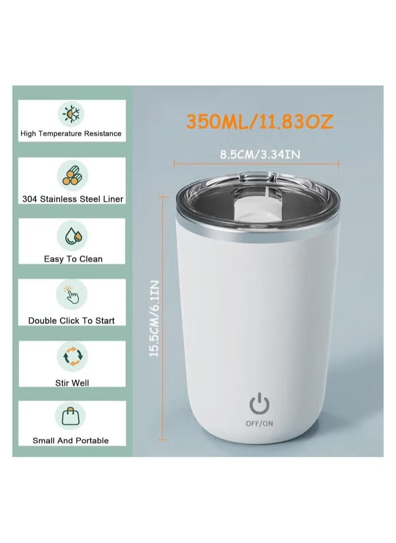 QINDUO Self Stirring Mug Electric Mixing Cup Magnetic Stirring Cup Rechargeable Auto Magnetic Mug Self Stirring Coffee Mug Rotating Home Office Travel Stirring Cup  - Image 4