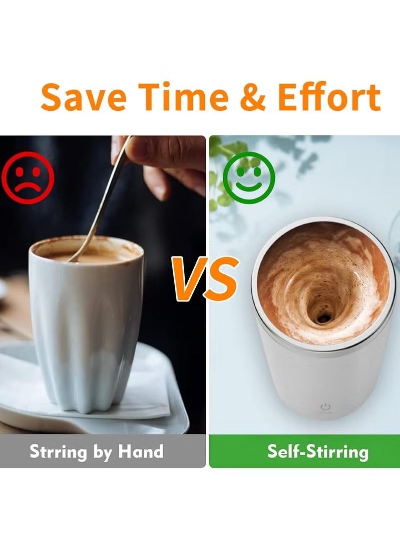 QINDUO Self Stirring Mug Electric Mixing Cup Magnetic Stirring Cup Rechargeable Auto Magnetic Mug Self Stirring Coffee Mug Rotating Home Office Travel Stirring Cup  - Image 2