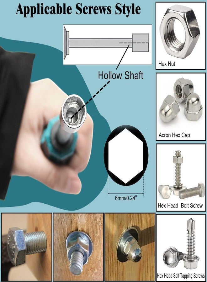 اتول مارت مفك براغي سداسي الرؤوس من Utoolmart مقاس 6 مم/0.24 بوصة، رأس غير مغناطيسي، مفك براغي سداسي الرؤوس مع عمود دائري 75 مم، قطعة واحدة - Image 3