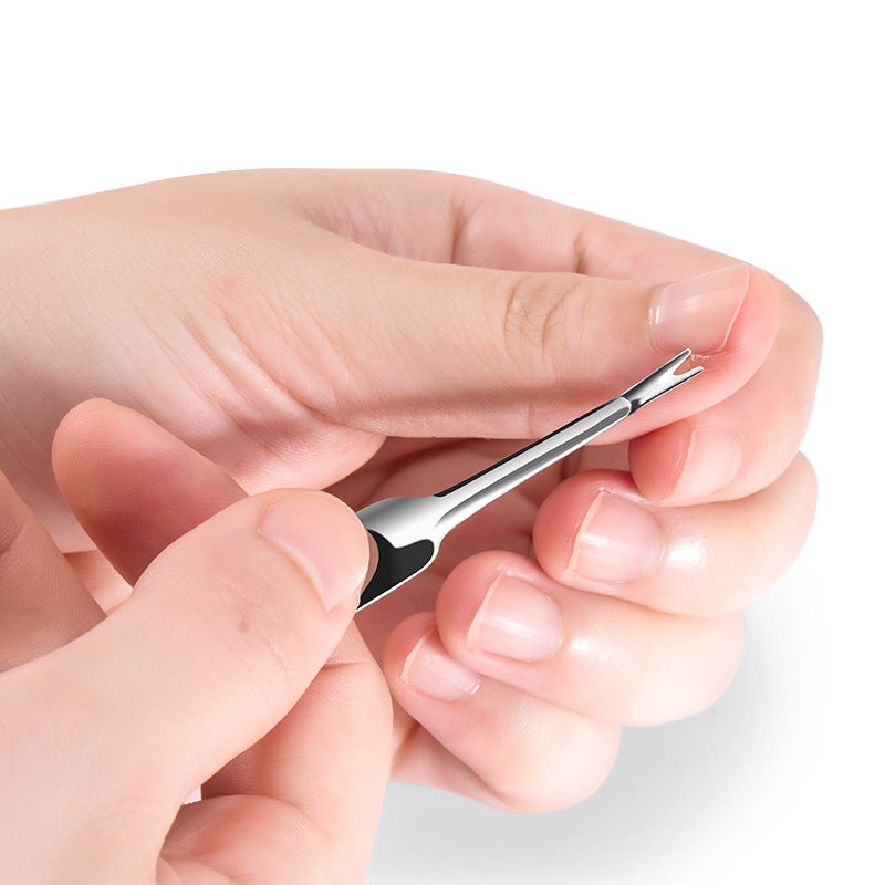 Stainless steel double head v-shaped shovel push cuticle pusher manicure supplies manicure tool suit - Image 5