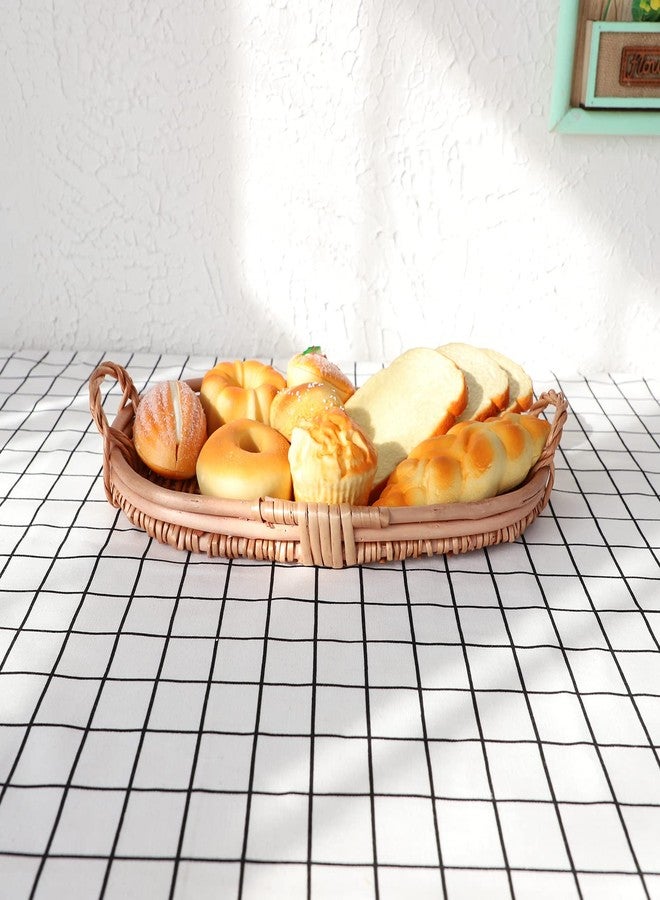 SHCMSADO Ellipse Serving Tray with Handles(16 Inches)-Stylish and Functional Serving Tray for Appetizers, Drinks, and More -Large Oval Tray Made of Wicker. - Image 3