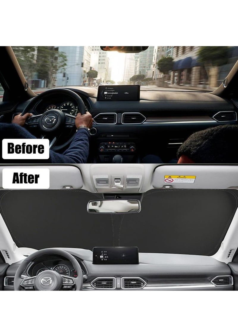Cool Baby - COOLBABY Windshield Sun Shade for Mazda CX-5 CX5 2017 2018 2019 2020 2021 2022 2023 Foldable Front Window Sunshade Screen Blocks UV Rays, Protector Cover Keeps The Vehicle Cooler - Image 1