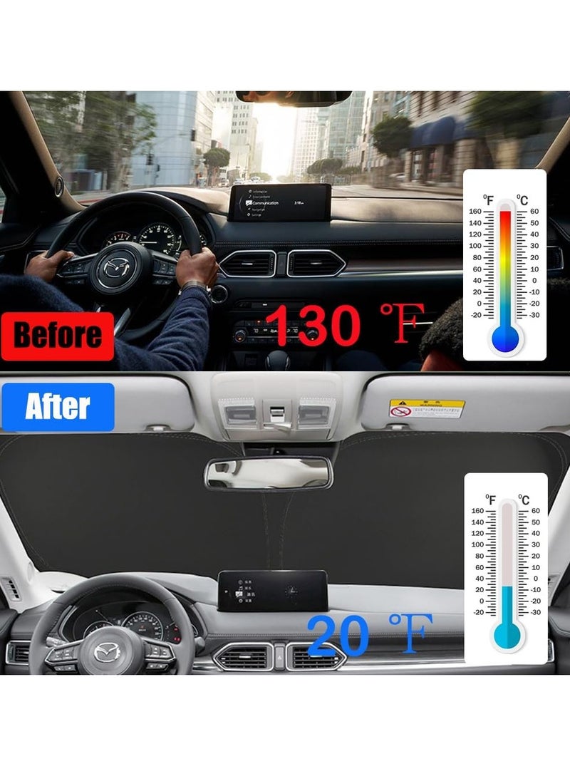 Cool Baby - COOLBABY Windshield Sun Shade for Mazda CX-5 CX5 2017 2018 2019 2020 2021 2022 2023 Foldable Front Window Sunshade Screen Blocks UV Rays, Protector Cover Keeps The Vehicle Cooler - Image 1