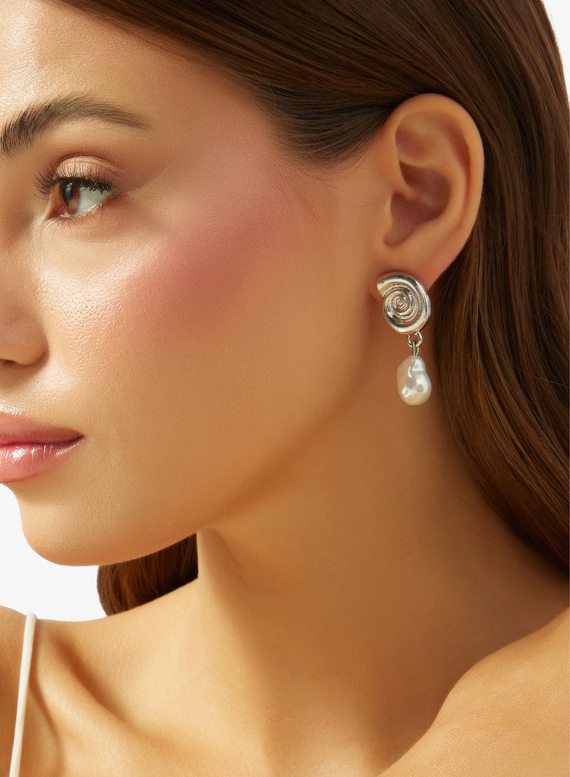 ELLA Gold Drop Down Earrings - Image 3