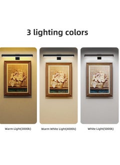 Generic Wireless LED Picture Light with Remote,Rechargeable Battery Painting Light for Display Art Work,300Lumens Brightness Adjustable Highlight Picture Painting Arts Dartboard with Metal Body  - Image 5