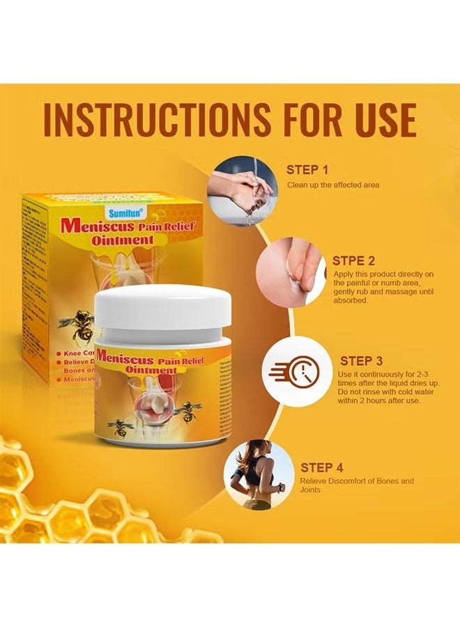 Sumifun Meniscus Pain Relief Ointment Joint Pain Relief Cream Knee Care Bee venom Balm for Joint Care Treatment Gel Cream Bee Venom Pain Relief Cream 20g - Image 3