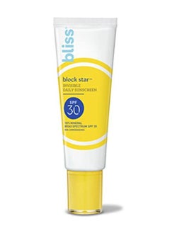 Bliss Block Star Daily Facial Sunscreen | Spf 30 | 100% Mineral Sunscreen | Non-Greasy & Non-Irritating | Vegan | 1.7 Fl Oz