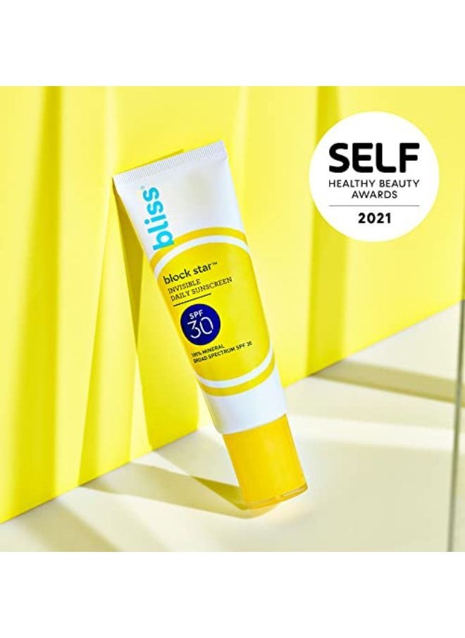 BLISS - Bliss Block Star Daily Facial Sunscreen | Spf 30 | 100% Mineral Sunscreen | Non-Greasy & Non-Irritating | Vegan | 1.7 Fl Oz - Image 1