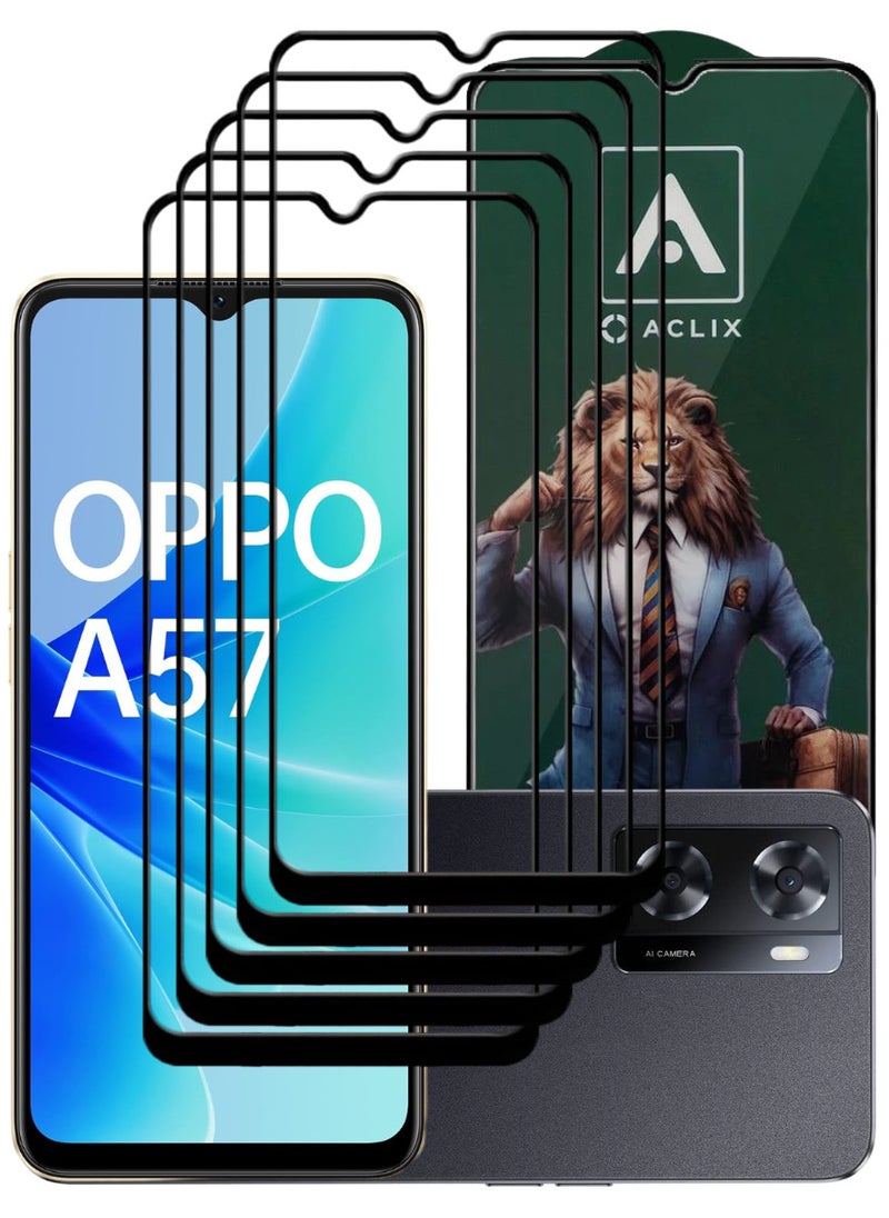 ACLIX 5 Pieces Antistatic ESD Dustproof Premium Quality High Definition Tempered Glass Screen Protector Designed For Oppo A57 - Image 1