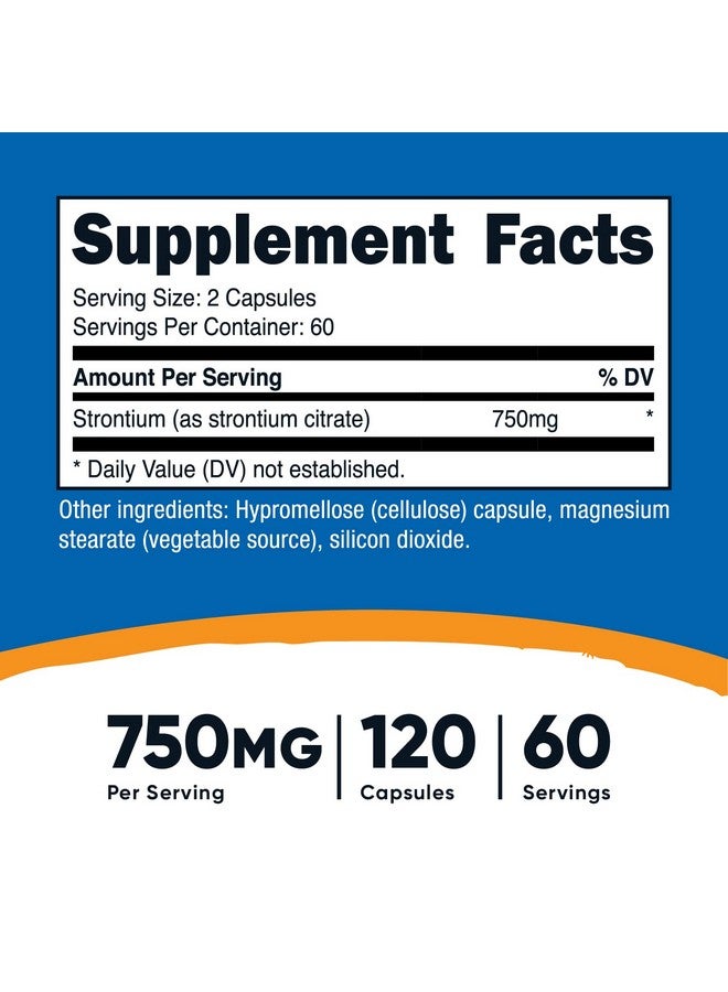 Nutricost Strontium Capsules 750Mg 120 Capsules Vegetarian Nongmo Gluten Free - Image 3
