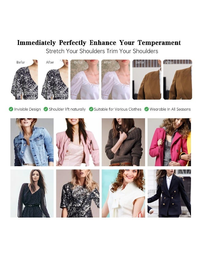 2 Pairs Set-in Shoulder Pads, Thickness 1.5cm Sewing Sponge Shoulder Pad, Thin Shoulder Enhancer for Round Shoulders, Men Women Blazer Suit T-Shirt Accessories, Black and White - Image 4