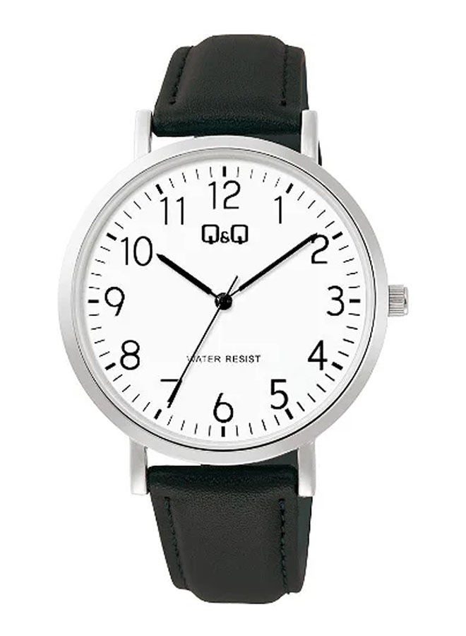 كيو آند كيو ساعة يد من الجلد بعقارب C34A-007PY - Image 1
