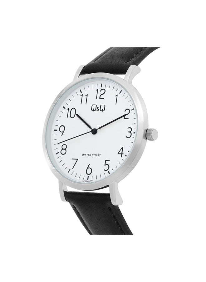 كيو آند كيو ساعة يد من الجلد بعقارب C34A-007PY - Image 2