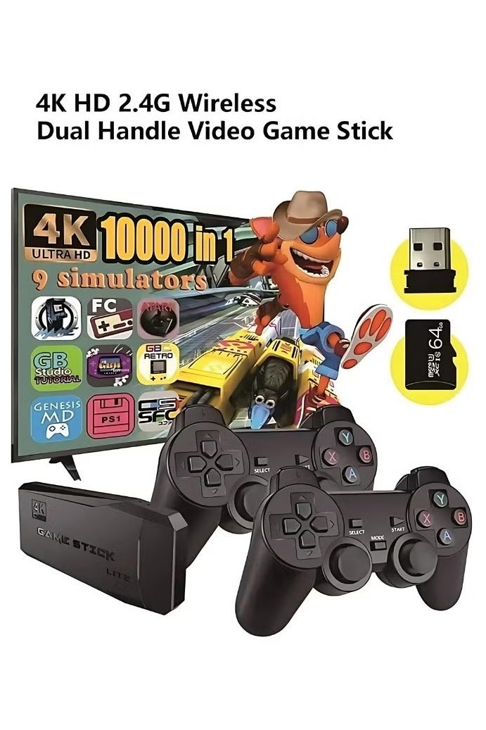 Retro Game Console Video Game Stick Lite 4K Upgraded 10000+ Games Classic 4K TV Game Console with 2.4G (64G) Wireless Controllers - Image 3