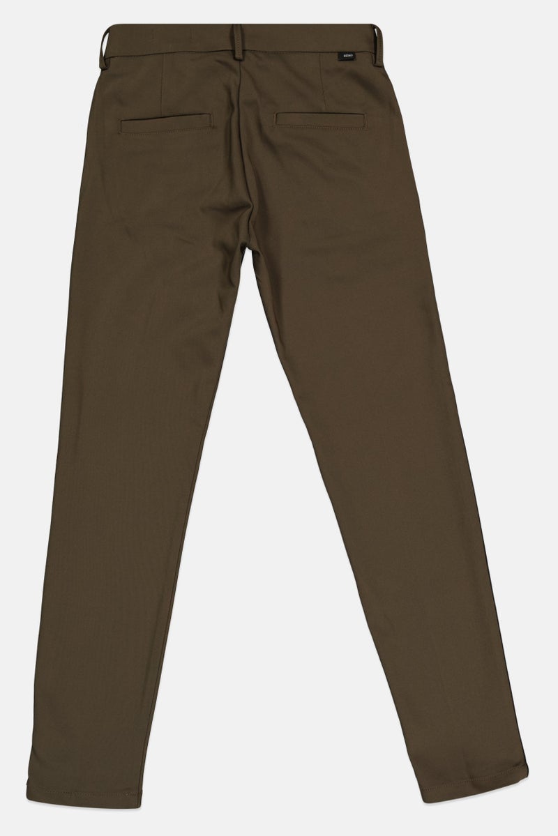 Reiko Women Cigarette Fit Solid Straight Leg Pants, Olive - Image 3