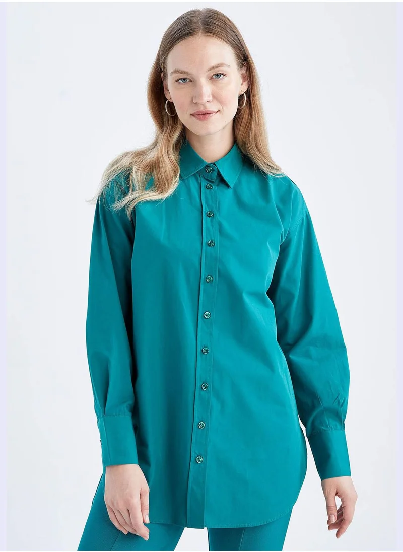 ديفاكتو Woman Relax Fit Woven Long Sleeve Tunic