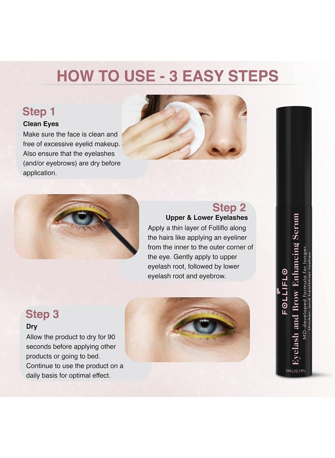 Folliflo by CELL ACCEL Eyelash & Brow Enhancing Serum with Castor Oil & Panax Ginseng - Hair Growth Formula for Longer, Thicker & Healthier Lashes - Developed by a Harvard-Trained Dermatologist - Image 4