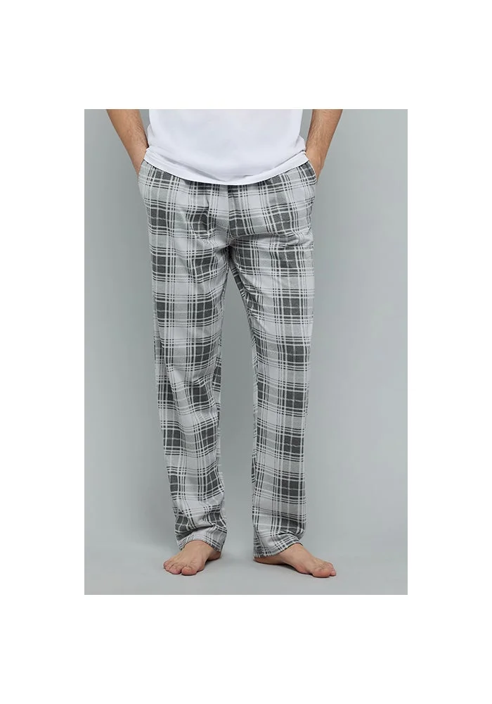 Plaid Lounge Pants with Drawstring Waist