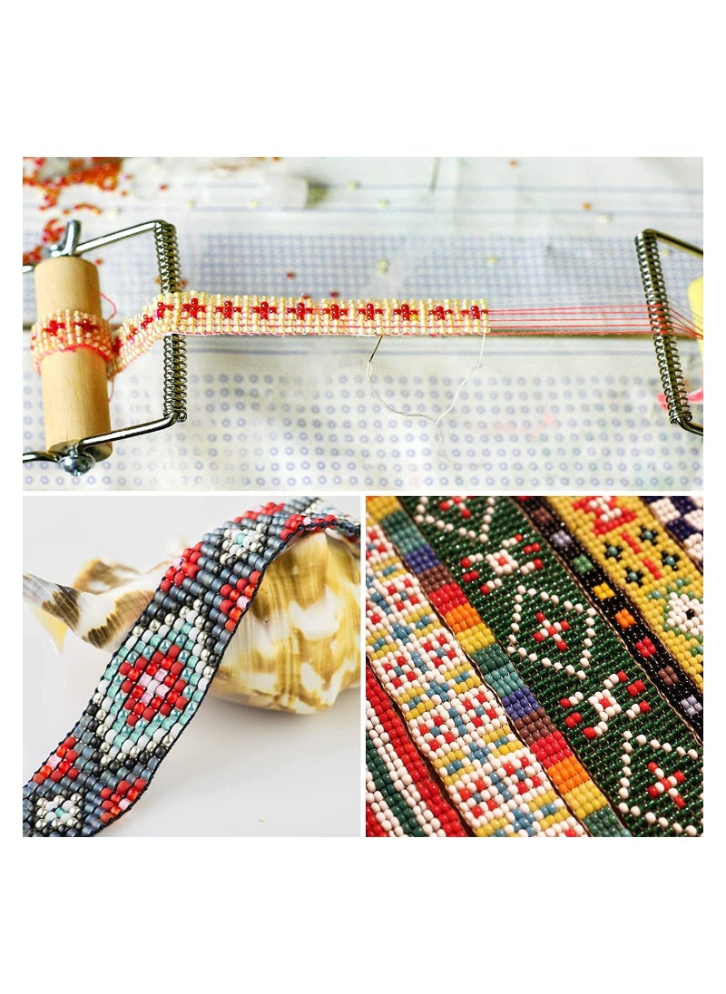 Mountain Gems Frame Bead Loom Kit for Beaded Bracelets Earrings Belts Making Includes Seed Beads  - Image 2