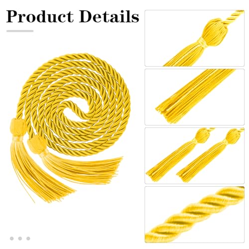 Leislam Graduation Cords, Graduation Honor Cords, Gold Honor Cords, 2025 Graduation Tassel Honor Cords, 67" Long Braided Cords for 2025 Graduation Decorations Bachelor Gown for Student Master Doctoral - Image 4