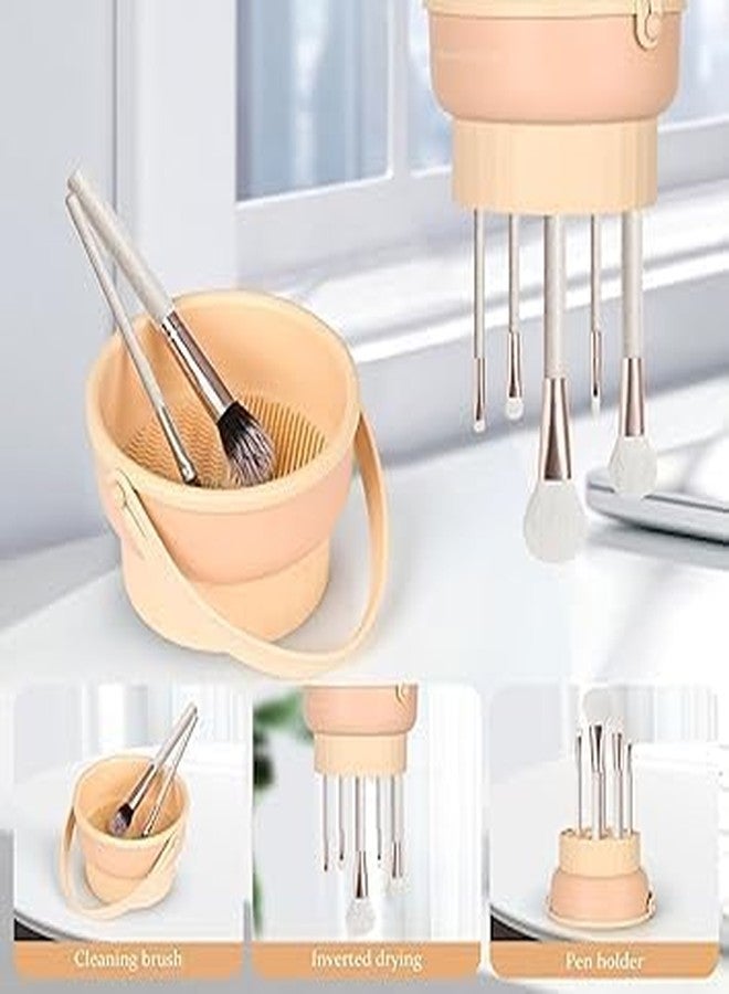 NETZILLA NAVA PAVA 3 In 1 Makeup Brush Cleaner Bowl with Brush Drying Holder Makeup Brush Scrubber for Makeup Brush Makeup Sponge Powder Puff (Multicolour)(Set of 1) - Image 2