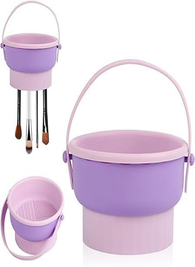 NETZILLA NAVA PAVA 3 In 1 Makeup Brush Cleaner Bowl with Brush Drying Holder Makeup Brush Scrubber for Makeup Brush Makeup Sponge Powder Puff (Multicolour)(Set of 1) - Image 1