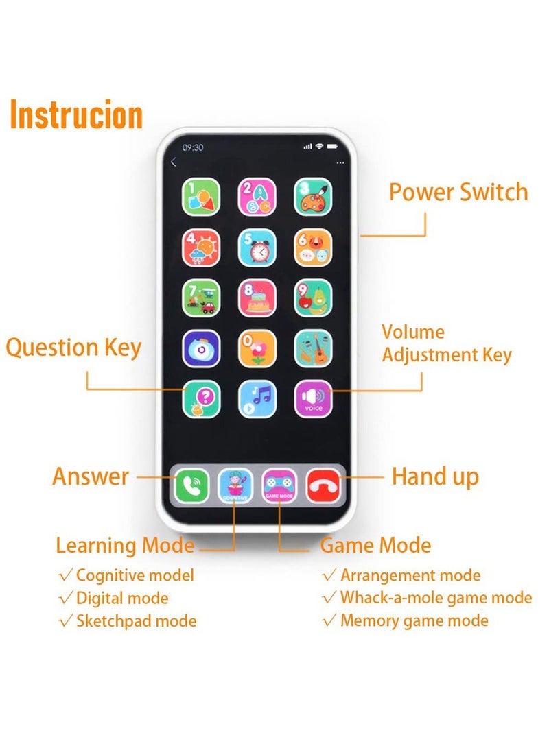 SHENYU Smartphone Learning Toy for 1 Year Old Toddlers with Musical Instruments, Light, Sound, and Educational Games – Gift for Boys and Girls Birthday - Image 3