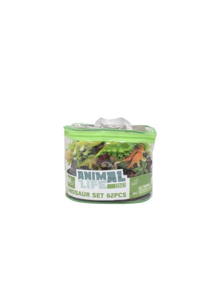 ANIMAL HAPPY LINE ANIMAL LIFE DINOSAURS 62PCS IN BAG 