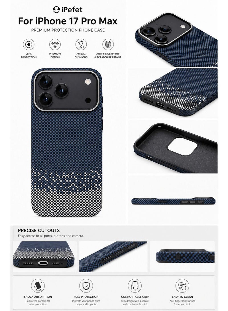 Ipefet for iPhone 17 Pro Max Case 6.9" with Camera Control Button, Compatible with MagSafe, Ultra-Slim Case with Caseless Touch Feeling, 1500D Aramid Fiber Woven, Over The Horizon - Image 5