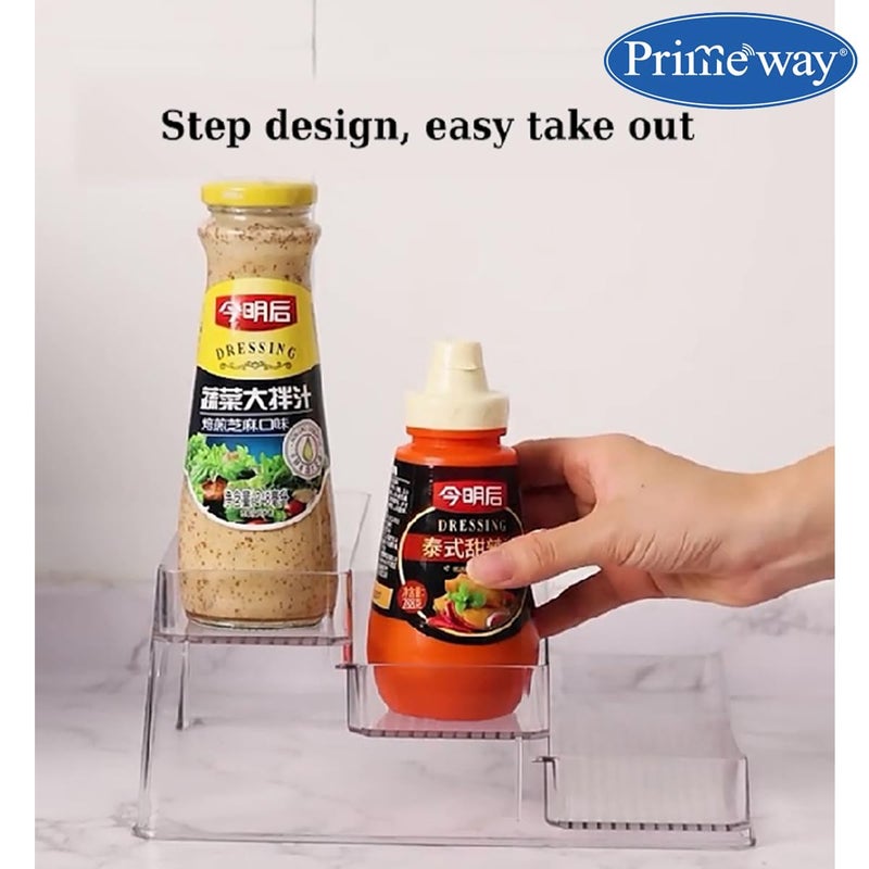 Primeway ® Plastic 3 Tier Spice Kitchen Rack | Cabinet Organizer | Pantry Countertop | Bathroom Shelf | Office Desk Organizer | Fridge | Storage | 26.7x24.8x10cm - Image 5