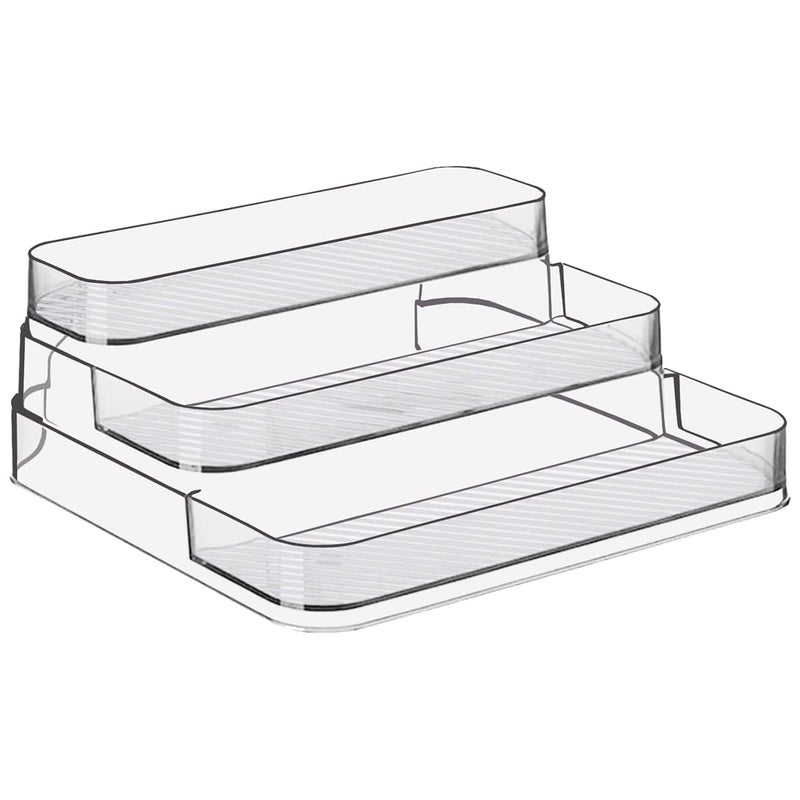 Primeway ® Plastic 3 Tier Spice Kitchen Rack | Cabinet Organizer | Pantry Countertop | Bathroom Shelf | Office Desk Organizer | Fridge | Storage | 26.7x24.8x10cm - Image 1