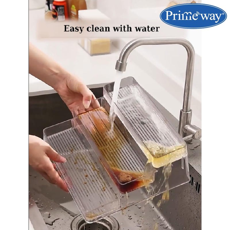 Primeway ® Plastic 3 Tier Spice Kitchen Rack | Cabinet Organizer | Pantry Countertop | Bathroom Shelf | Office Desk Organizer | Fridge | Storage | 26.7x24.8x10cm - Image 3