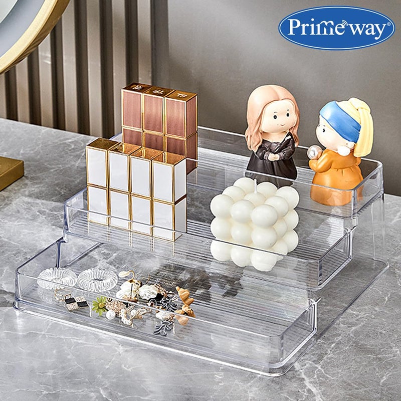 Primeway ® Plastic 3 Tier Spice Kitchen Rack | Cabinet Organizer | Pantry Countertop | Bathroom Shelf | Office Desk Organizer | Fridge | Storage | 26.7x24.8x10cm - Image 4