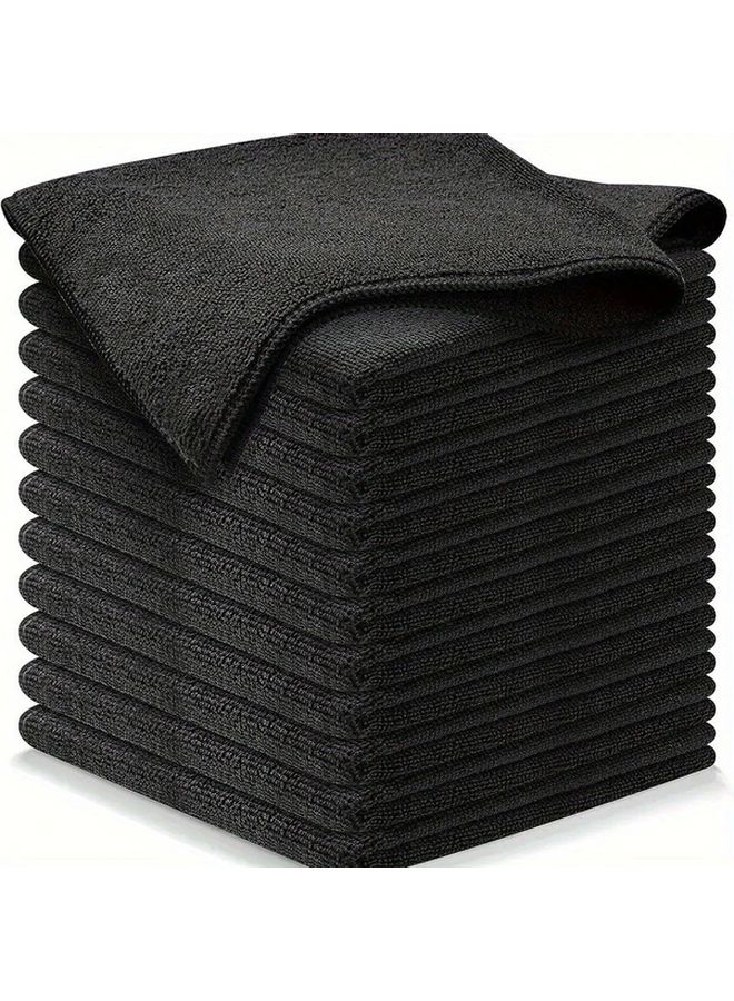 5Pcs Black Microfiber Car Towels 9 84X9 84 Inch Car Cleaning Kit Detailing Essentials - Image 3