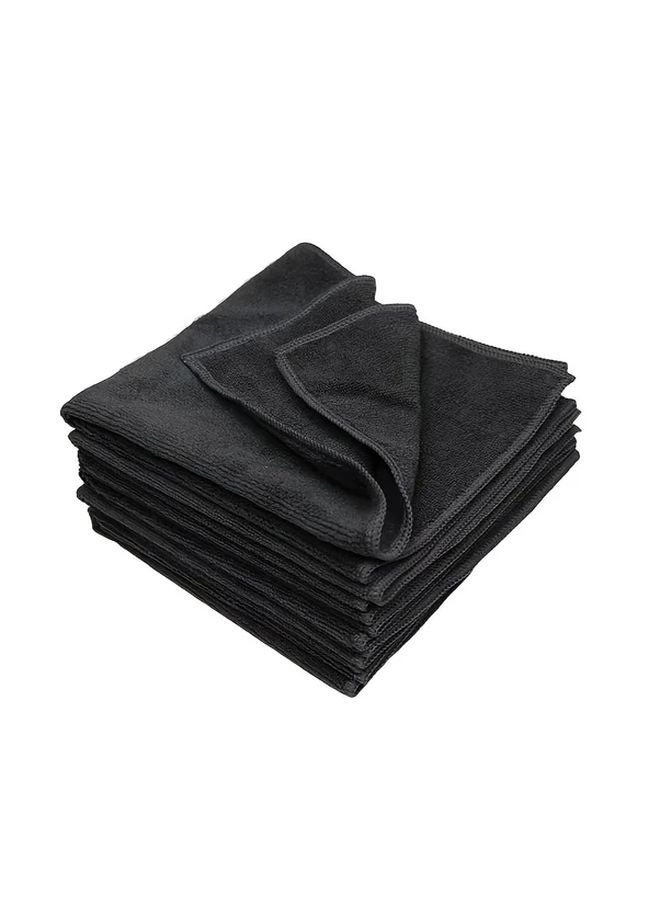 5Pcs Black Microfiber Car Towels 9 84X9 84 Inch Car Cleaning Kit Detailing Essentials - Image 5