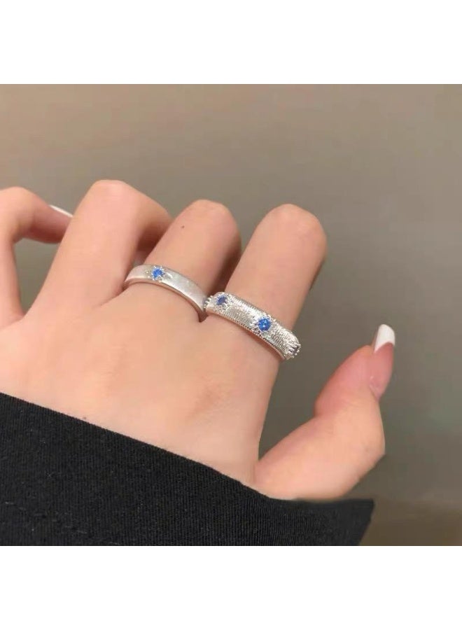 سيمهو زوج من خواتم فضية مطلية للنساء بحجم واحد - Image 1