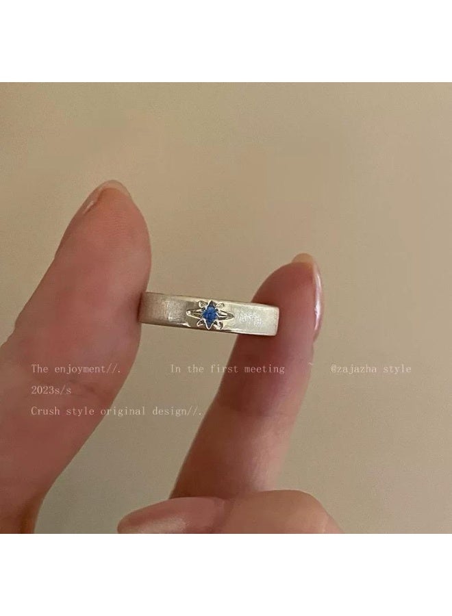 سيمهو زوج من خواتم فضية مطلية للنساء بحجم واحد - Image 3